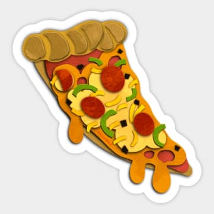 Paper Cut Cats Series! Pizza Sticker